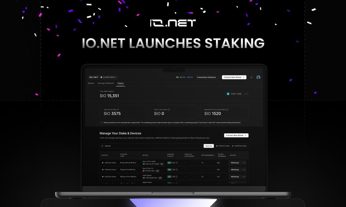 io.net IO Worker GPU supplier dashboard