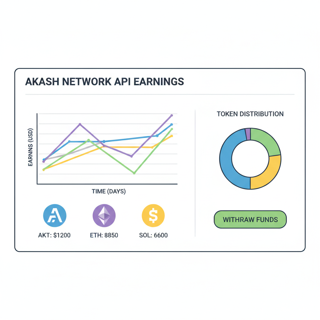 api monetization dashboard akash network earnings chart crypto tokens